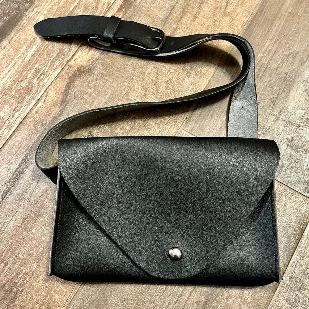 Vegan Leather Belted Purse - Picture 1 of 6